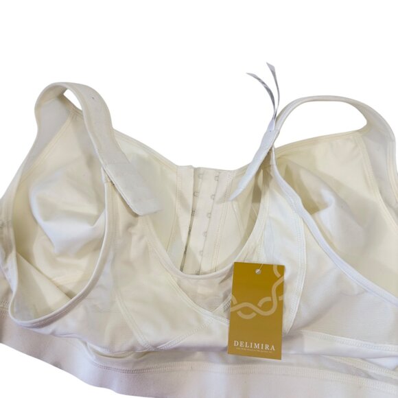 Delimira Womens Front Close Back Support Bra Size 42B Ivory Full Coverage - Picture 5 of 10